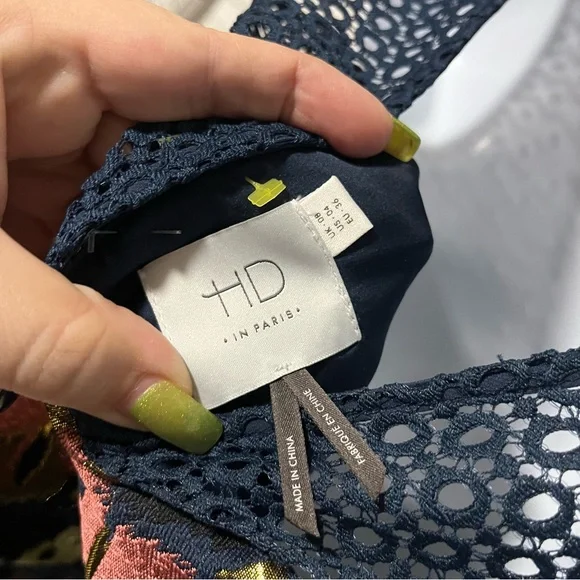 HD in Paris Anthropologie Yana Jacquard Peplum Top Blouse Size 4 Boho Chic - Picture 4 of 8